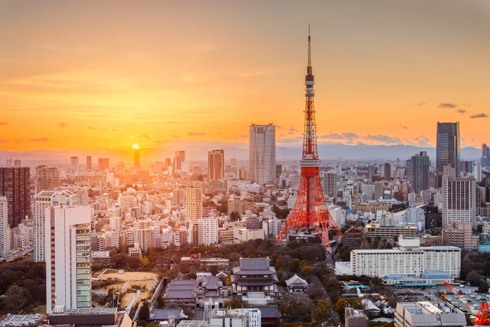 Tokio bei Nacht, mit dem Tokyo Tower